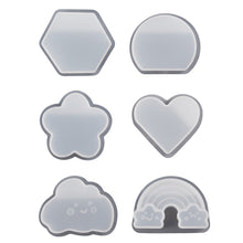 Load image into Gallery viewer, DIY Cards Photos Holder Silicone Mold Heart Rainbow Shape Resin Concrete Cement Mold DIY Epoxy Handcraft Ornament Mould

