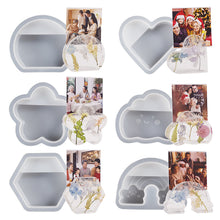 Load image into Gallery viewer, DIY Cards Photos Holder Silicone Mold Heart Rainbow Shape Resin Concrete Cement Mold DIY Epoxy Handcraft Ornament Mould
