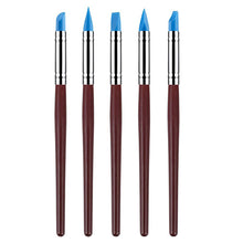 Load image into Gallery viewer, 5pcs/set Pottery Clay Soft Embossing Pen Sculpture Plastic Craft Texture Trimming Tools Painting Drawing Blank Brushes
