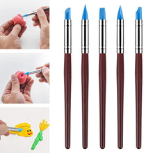 Load image into Gallery viewer, 5pcs/set Pottery Clay Soft Embossing Pen Sculpture Plastic Craft Texture Trimming Tools Painting Drawing Blank Brushes

