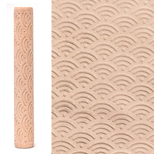 Load image into Gallery viewer, Wooden Texture Rolling Pin Ceramic Pottery Art Embossed Rod Flower Pattern Mud Embossing Rolling Stick DIY Clay Craft Tool
