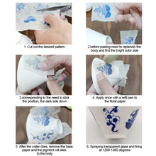 Load image into Gallery viewer, Pottery Art Transfer Paper Underglaze Paper Ceramics Clay Flower Paper Blue and White Porcelain Decal Paper 47*35CM
