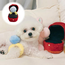 Load image into Gallery viewer, Creative Plush Engagement Ring Toy Pet Stuffed Diamond Ring Toy Squeaky Chew Molar Toys Soft Chewing Toys Pet Supplies
