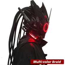 Load image into Gallery viewer, Cyberpunk LED Mask Technology Sense Cyberpunk Luminous Mask Helmet Science Fiction Helmet Mechanical Helmet Role Play Music Festival
