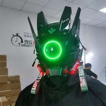 Load image into Gallery viewer, Cyberpunk LED Mask Technology Sense Cyberpunk Luminous Mask Helmet Science Fiction Helmet Mechanical Helmet Role Play Music Festival
