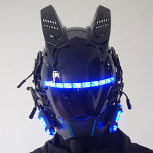 Load image into Gallery viewer, Cyberpunk LED Mask Technology Sense Cyberpunk Luminous Mask Helmet Science Fiction Helmet Mechanical Helmet Role Play Music Festival
