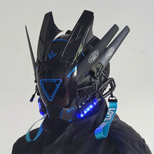 Load image into Gallery viewer, Cyberpunk LED Mask Technology Sense Cyberpunk Luminous Mask Helmet Science Fiction Helmet Mechanical Helmet Role Play Music Festival
