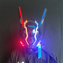 Load image into Gallery viewer, Cyberpunk LED Mask Technology Sense Cyberpunk Luminous Mask Helmet Science Fiction Helmet Mechanical Helmet Role Play Music Festival
