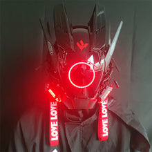 Load image into Gallery viewer, Cyberpunk LED Mask Technology Sense Cyberpunk Luminous Mask Helmet Science Fiction Helmet Mechanical Helmet Role Play Music Festival

