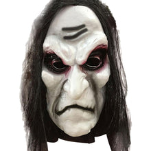 Load image into Gallery viewer, Halloween Rubber Zombie Mask 3d Ghost Day Horror Props Long Hair Black Cloth Horror Mask Costume Party Wall Decoration
