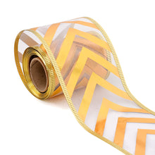 Load image into Gallery viewer, 6.3cm Width Christmas Ribbon Printed Christmas Organza Ribbon For Handmade Wrapping Gift Christmas Decoration DIY Gift Packing
