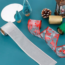 Load image into Gallery viewer, 6.3cm Width Christmas Ribbon Printed Christmas Organza Ribbon For Handmade Wrapping Gift Christmas Decoration DIY Gift Packing
