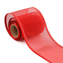 Load image into Gallery viewer, 6.3cm Width Christmas Ribbon Printed Christmas Organza Ribbon For Handmade Wrapping Gift Christmas Decoration DIY Gift Packing
