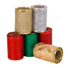 Load image into Gallery viewer, 6.3cm Width Christmas Ribbon Printed Christmas Organza Ribbon For Handmade Wrapping Gift Christmas Decoration DIY Gift Packing
