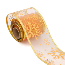 Load image into Gallery viewer, 6.3cm Width Christmas Ribbon Printed Christmas Organza Ribbon For Handmade Wrapping Gift Christmas Decoration DIY Gift Packing
