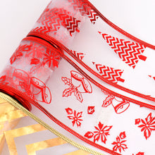 Load image into Gallery viewer, 6.3cm Width Christmas Ribbon Printed Christmas Organza Ribbon For Handmade Wrapping Gift Christmas Decoration DIY Gift Packing
