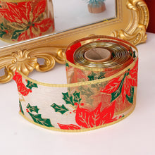 Load image into Gallery viewer, 6.3cm Width Christmas Ribbon Printed Christmas Organza Ribbon For Handmade Wrapping Gift Christmas Decoration DIY Gift Packing
