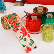 Load image into Gallery viewer, 6.3cm Width Christmas Ribbon Printed Christmas Organza Ribbon For Handmade Wrapping Gift Christmas Decoration DIY Gift Packing
