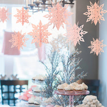 Load image into Gallery viewer, 6PCS Frozen Party Snowflakes Christmas Decoration 3D Hollow Snowflake Paper Garlands Ornament Fake Snow Winter Decorations for Home
