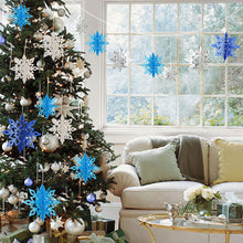 Load image into Gallery viewer, 6PCS Frozen Party Snowflakes Christmas Decoration 3D Hollow Snowflake Paper Garlands Ornament Fake Snow Winter Decorations for Home

