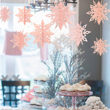 Load image into Gallery viewer, 6PCS Frozen Party Snowflakes Christmas Decoration 3D Hollow Snowflake Paper Garlands Ornament Fake Snow Winter Decorations for Home
