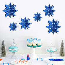 Load image into Gallery viewer, 6PCS Frozen Party Snowflakes Christmas Decoration 3D Hollow Snowflake Paper Garlands Ornament Fake Snow Winter Decorations for Home
