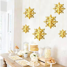 Load image into Gallery viewer, 6PCS Frozen Party Snowflakes Christmas Decoration 3D Hollow Snowflake Paper Garlands Ornament Fake Snow Winter Decorations for Home
