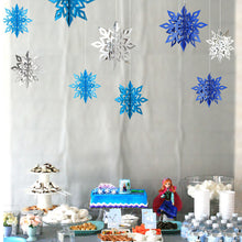 Load image into Gallery viewer, 6PCS Frozen Party Snowflakes Christmas Decoration 3D Hollow Snowflake Paper Garlands Ornament Fake Snow Winter Decorations for Home
