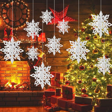 Load image into Gallery viewer, 6PCS Frozen Party Snowflakes Christmas Decoration 3D Hollow Snowflake Paper Garlands Ornament Fake Snow Winter Decorations for Home
