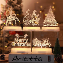 Load image into Gallery viewer, 3D Christmas Decoration Santa Claus Elk LED Night Light Decoration Bedroom Decor Fancy Lighting Xmas New Year 2024

