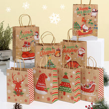 Load image into Gallery viewer, Christmas Gift Bag Christmas Kraft Paper Bags Candy Cookie Packaging Bag New Year Party for Snack Present Packing Xmas Bag
