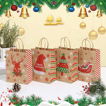 Load image into Gallery viewer, Christmas Gift Bag Christmas Kraft Paper Bags Candy Cookie Packaging Bag New Year Party for Snack Present Packing Xmas Bag
