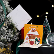 Load image into Gallery viewer, 3D Pop UP Christmas Greeting Cards with Envelope Friend Family Blessing Postcard Birthday New Year Christmas Gifts Decoration
