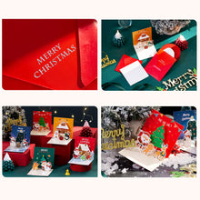 Load image into Gallery viewer, 3D Pop UP Christmas Greeting Cards with Envelope Friend Family Blessing Postcard Birthday New Year Christmas Gifts Decoration
