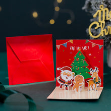 Load image into Gallery viewer, 3D Pop UP Christmas Greeting Cards with Envelope Friend Family Blessing Postcard Birthday New Year Christmas Gifts Decoration
