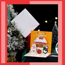 Load image into Gallery viewer, 3D Pop UP Christmas Greeting Cards with Envelope Friend Family Blessing Postcard Birthday New Year Christmas Gifts Decoration
