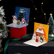 Load image into Gallery viewer, 3D Pop UP Christmas Greeting Cards with Envelope Friend Family Blessing Postcard Birthday New Year Christmas Gifts Decoration
