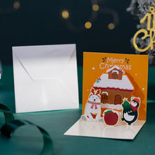 Load image into Gallery viewer, 3D Pop UP Christmas Greeting Cards with Envelope Friend Family Blessing Postcard Birthday New Year Christmas Gifts Decoration
