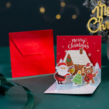 Load image into Gallery viewer, 3D Pop UP Christmas Greeting Cards with Envelope Friend Family Blessing Postcard Birthday New Year Christmas Gifts Decoration
