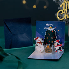 Load image into Gallery viewer, 3D Pop UP Christmas Greeting Cards with Envelope Friend Family Blessing Postcard Birthday New Year Christmas Gifts Decoration
