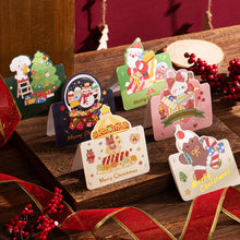 Load image into Gallery viewer, 10Pcs/Lot Christmas Greeting Cards Santa Claus Snowman Gift Cards Mini Christmas Blessing Greeting Cards Xmas Postcards New Year 2024
