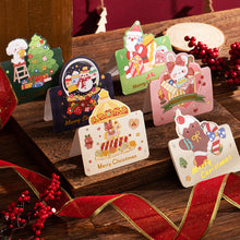 Load image into Gallery viewer, 10Pcs/Lot Christmas Greeting Cards Santa Claus Snowman Gift Cards Mini Christmas Blessing Greeting Cards Xmas Postcards New Year 2024
