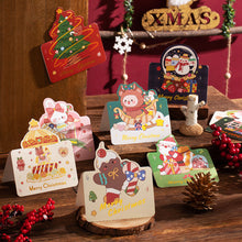 Load image into Gallery viewer, 10Pcs/Lot Christmas Greeting Cards Santa Claus Snowman Gift Cards Mini Christmas Blessing Greeting Cards Xmas Postcards New Year 2024
