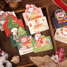 Load image into Gallery viewer, 10Pcs/Lot Christmas Greeting Cards Santa Claus Snowman Gift Cards Mini Christmas Blessing Greeting Cards Xmas Postcards New Year 2024
