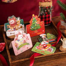 Load image into Gallery viewer, 10Pcs/Lot Christmas Greeting Cards Santa Claus Snowman Gift Cards Mini Christmas Blessing Greeting Cards Xmas Postcards New Year 2024
