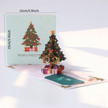 Load image into Gallery viewer, 3D Shining Bling Christmas Tree Pop Up Greeting Cards With Envelope Blessing Message Postcard For Xmas New Year Gifts
