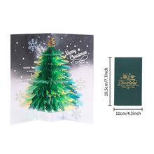Load image into Gallery viewer, 3D Shining Bling Christmas Tree Pop Up Greeting Cards With Envelope Blessing Message Postcard For Xmas New Year Gifts
