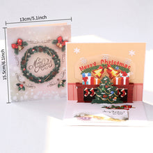 Load image into Gallery viewer, 3D Shining Bling Christmas Tree Pop Up Greeting Cards With Envelope Blessing Message Postcard For Xmas New Year Gifts
