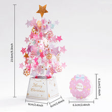 Load image into Gallery viewer, 3D Shining Bling Christmas Tree Pop Up Greeting Cards With Envelope Blessing Message Postcard For Xmas New Year Gifts
