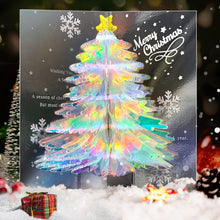 Load image into Gallery viewer, 3D Shining Bling Christmas Tree Pop Up Greeting Cards With Envelope Blessing Message Postcard For Xmas New Year Gifts
